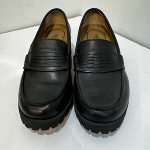 Eastland Newbury Penny Loafers Black Leather Lug Soles size 10